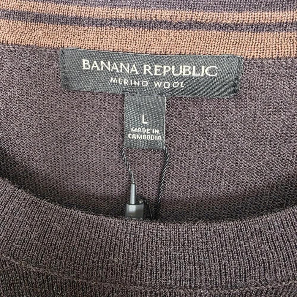 Banana Republic Brown 100% Merino Wool Crewneck Lightweight Sweater‎ Size Large